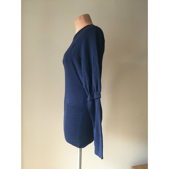 Fendi Women's Sweater Long Sleeve Crew Neck Stretch Authentic Dark Blue Size S - Picture 3 of 6